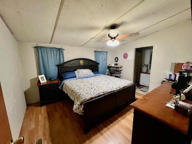 9262 Morrison Rd, Lula, GA 30554 - bedroom with light wood-type flooring, ceiling fan, and lofted ceiling