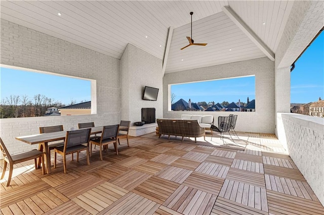 view of patio with ceiling fan