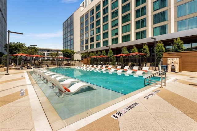 view of pool with a patio