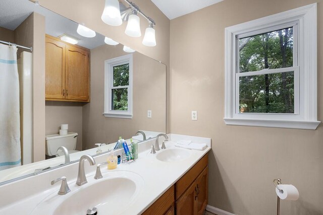 bathroom featuring vanity and toilet