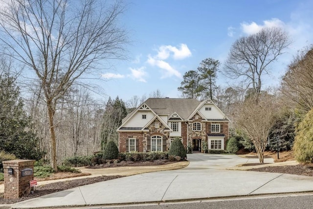 5284 Vernon Springs Trl, Sandy Springs, GA 30327 - view of front of property with concrete driveway and stone siding