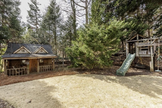 5284 Vernon Springs Trl, Sandy Springs, GA 30327 - view of yard featuring a playground and view of scattered trees