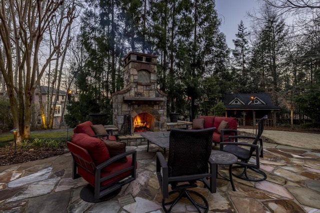 5284 Vernon Springs Trl, Sandy Springs, GA 30327 - view of patio featuring an outdoor living space with a fireplace