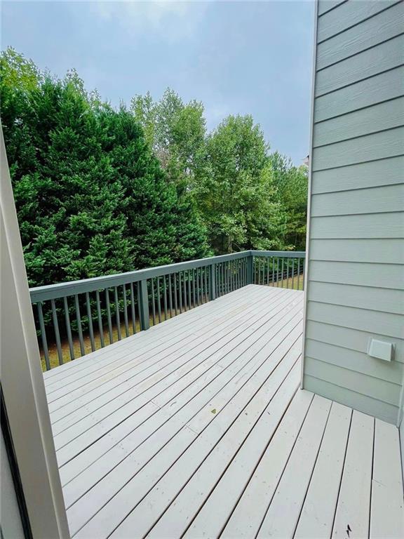 deck featuring a water view