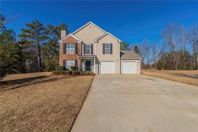 front of property with a garage