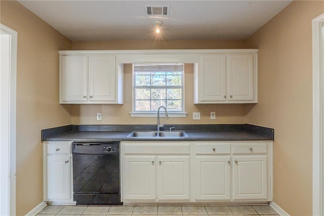 kitchen featuring dishwasher, sink, and white cabinets