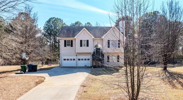 bi-level home with a garage