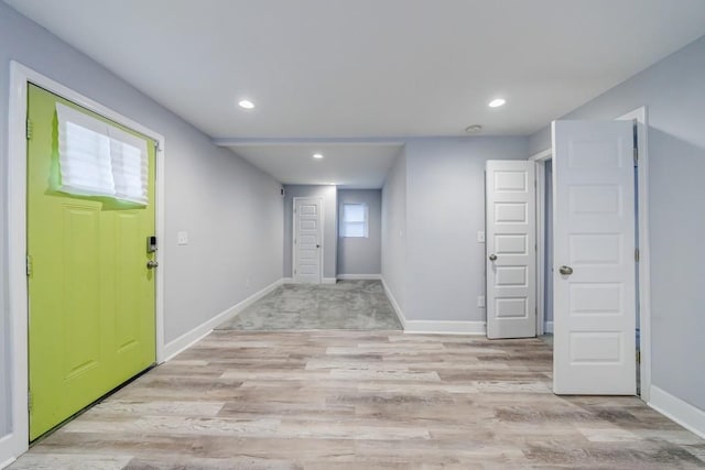 foyer entrance featuring light hardwood / wood-style flooring