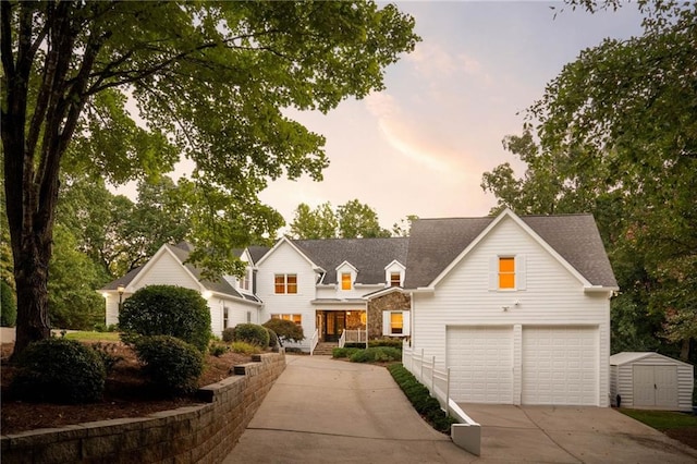 view of front of home with a garage