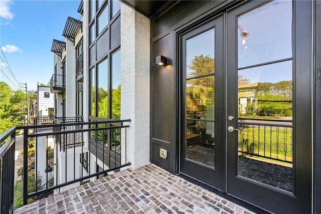 balcony with french doors