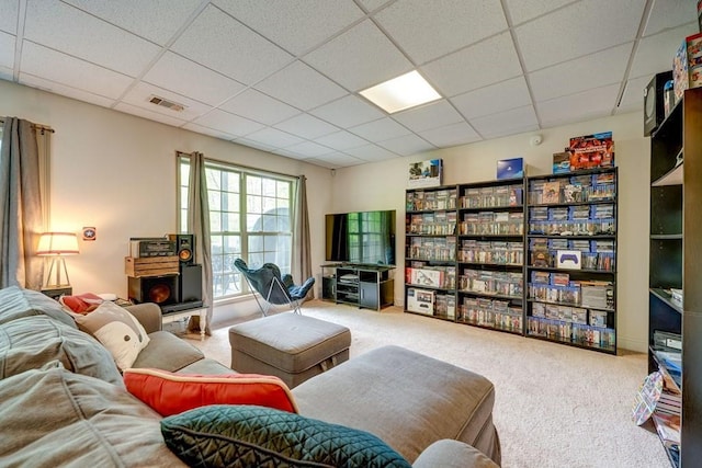 43 Morley Dr, Ellijay, GA 30540 - carpeted living room featuring a paneled ceiling