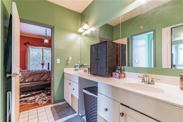 bathroom featuring vanity and tile patterned floors