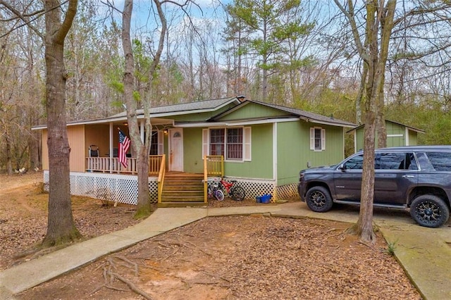 view of front of property with a porch