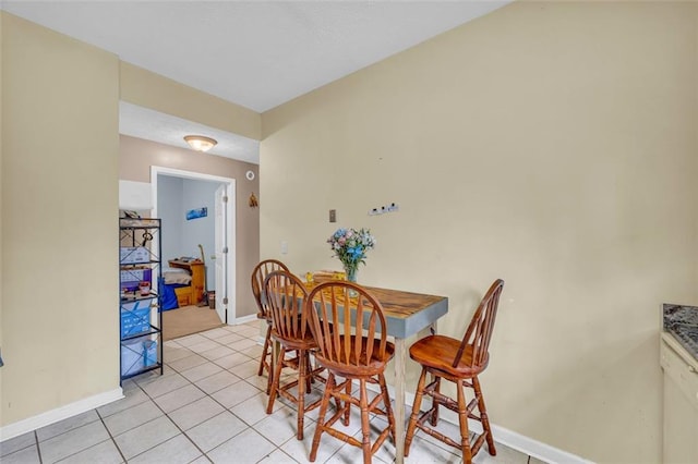 view of tiled dining room