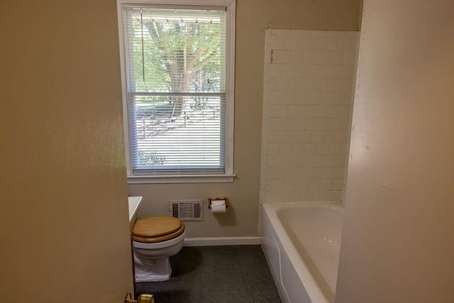 4370 Tradition Ter, Austell, GA 30106 - bathroom with toilet, a bath, vanity, baseboards, and a shower