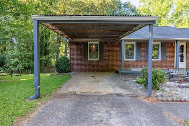 4370 Tradition Ter, Austell, GA 30106 - view of front of home with an attached carport, asphalt driveway, and brick siding