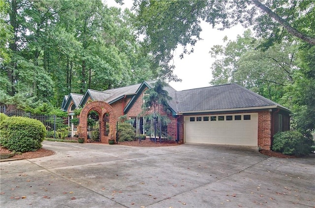 view of front of home with a garage