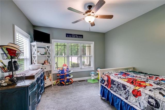 7269 Tyree Rd, Winston, GA 30187 - bedroom featuring multiple windows, carpet, and ceiling fan