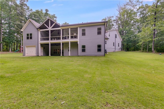 7269 Tyree Rd, Winston, GA 30187 - rear view of property with a yard and a garage