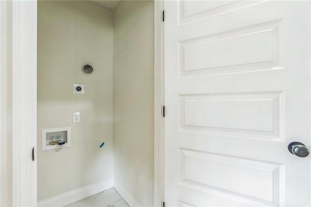 623 Hamilton E Holmes Dr NW, Atlanta, GA 30318 - washroom featuring electric dryer hookup, hookup for a washing machine, and light marble finish floors