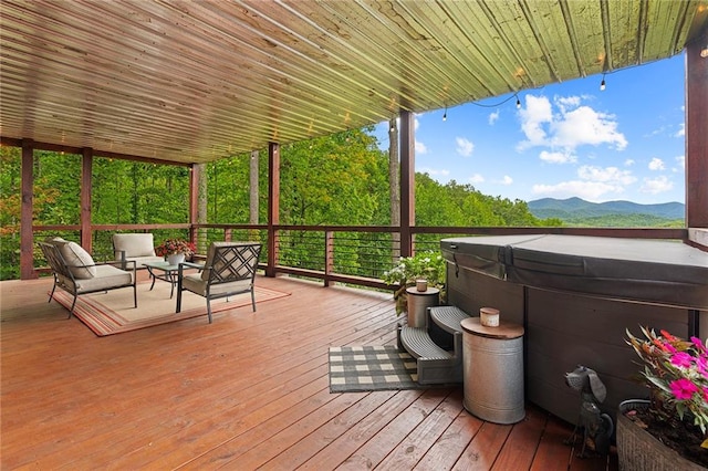 deck featuring an outdoor living space