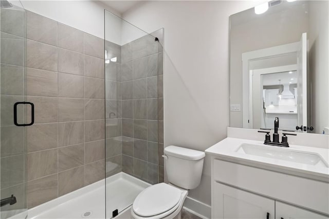 4002 Adler Cir, Buford, GA 30519 - bathroom with vanity, toilet, and a stall shower