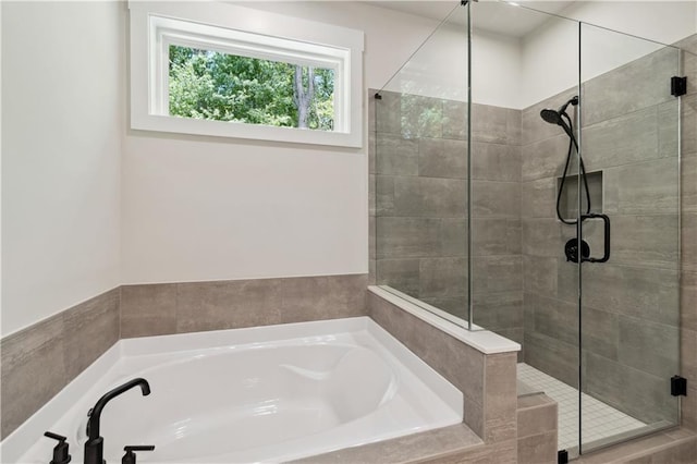 4002 Adler Cir, Buford, GA 30519 - bathroom with a garden tub and a stall shower