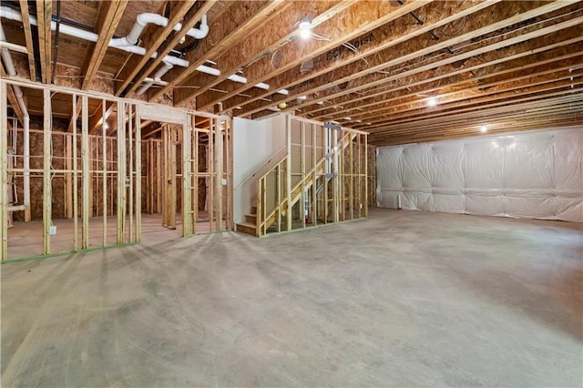4002 Adler Cir, Buford, GA 30519 - unfinished basement with stairs