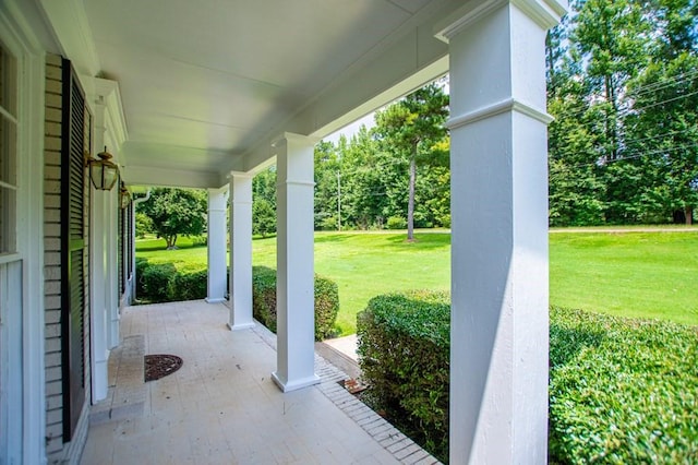 view of patio with covered porch