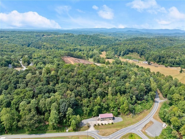 aerial view with a mountain view