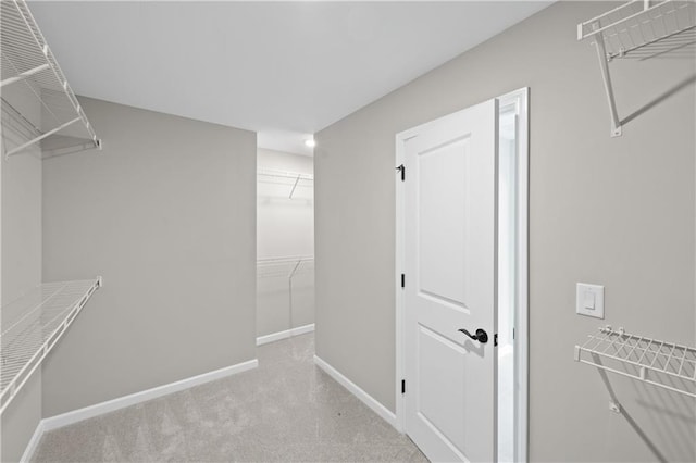 walk in closet featuring carpet