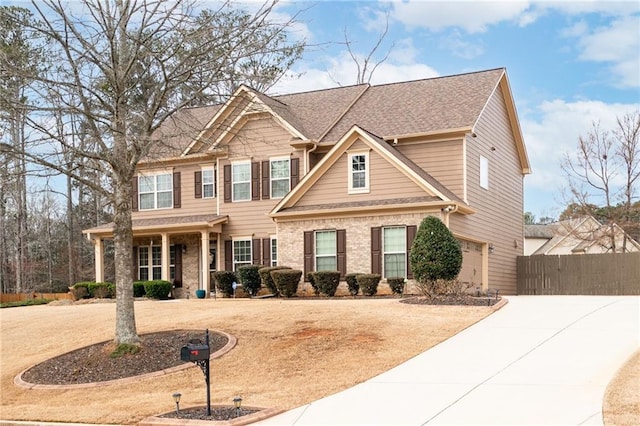 craftsman-style house featuring a garage