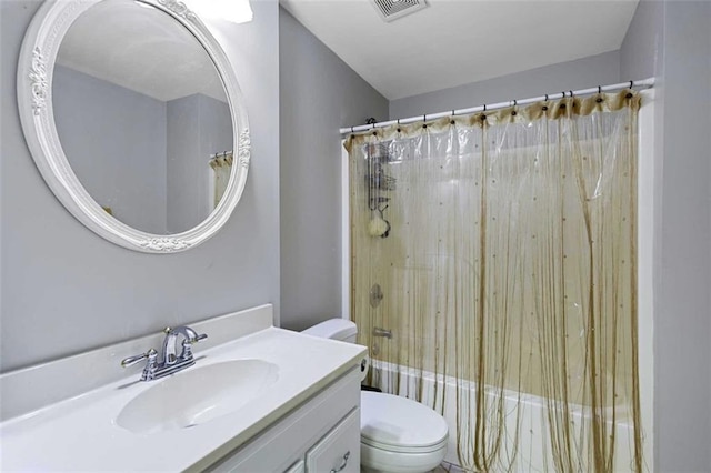 2203 Arbor Hill Rd, Canton, GA 30115 - full bathroom with toilet, vanity, and shower / tub combo with curtain
