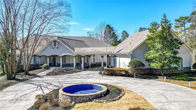 2150 Fincher Rd, Canton, GA 30114 - view of front of home featuring stucco siding and curved driveway