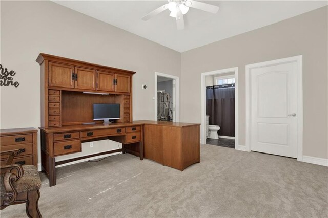 2150 Fincher Rd, Canton, GA 30114 - office featuring light carpet, baseboards, and a ceiling fan