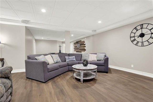 2150 Fincher Rd, Canton, GA 30114 - living room featuring wood finished floors, baseboards, and recessed lighting