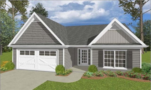 103 New Home Rd, Rockmart, GA 30153 - view of front of property featuring driveway, board and batten siding, an attached garage, and a front yard