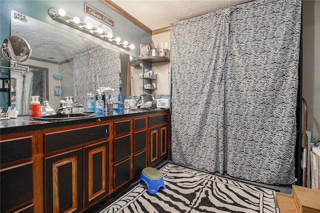 1275 Poole Bridge Rd, Hiram, GA 30141 - bathroom featuring ornamental molding and double vanity