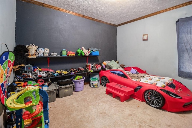 1275 Poole Bridge Rd, Hiram, GA 30141 - carpeted bedroom with ornamental molding and a textured ceiling