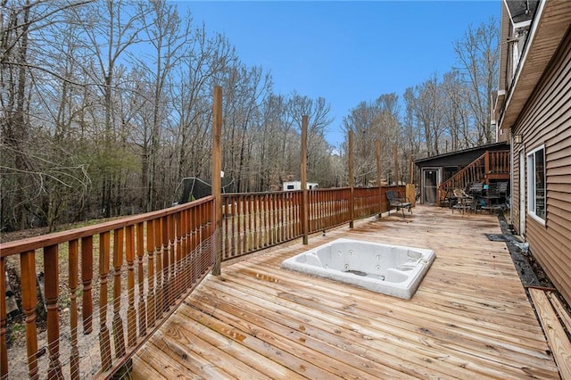 1275 Poole Bridge Rd, Hiram, GA 30141 - deck featuring view of wooded area