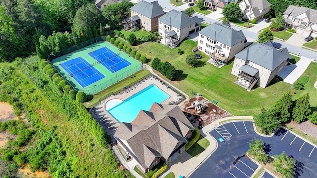 1054 Morgan Garner Dr SW, Lilburn, GA 30047 - bird's eye view of a pool