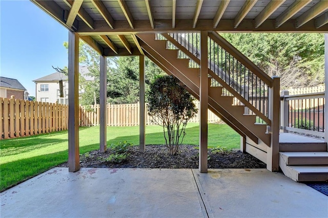 1054 Morgan Garner Dr SW, Lilburn, GA 30047 - view of patio with stairway