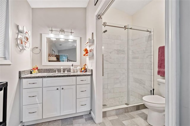 10650 Colony Glen Dr, Johns Creek, GA 30022 - full bath with toilet, a stall shower, vanity, and baseboards