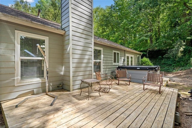 10650 Colony Glen Dr, Johns Creek, GA 30022 - wooden deck with a hot tub