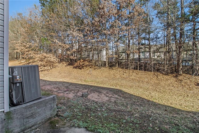 view of yard with central AC unit