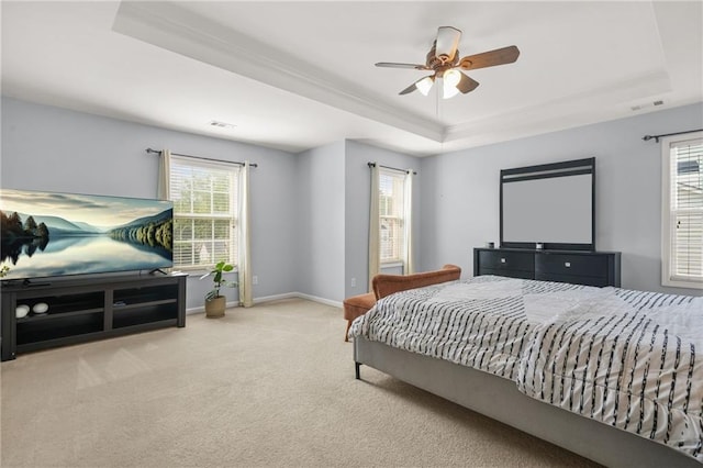 5989 Turfway Park Ct, Sugar Hill, GA 30518 - bedroom with a raised ceiling, multiple windows, carpet, and baseboards