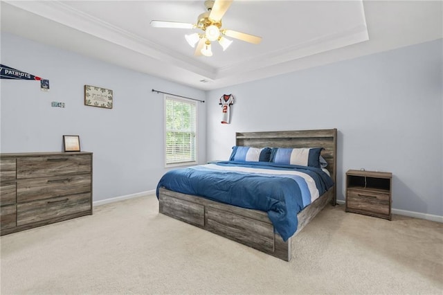 5989 Turfway Park Ct, Sugar Hill, GA 30518 - bedroom featuring carpet, a raised ceiling, baseboards, and ornamental molding