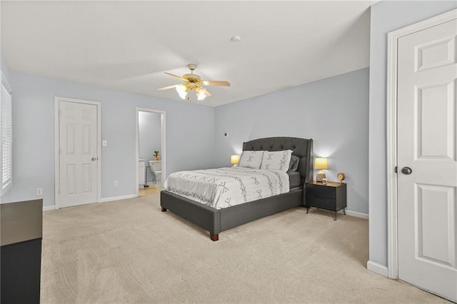 5989 Turfway Park Ct, Sugar Hill, GA 30518 - bedroom featuring carpet flooring, baseboards, a ceiling fan, and ensuite bathroom