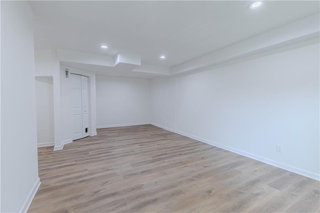 159 Aztec Way SE, Acworth, GA 30102 - finished below grade area with light wood-style flooring, recessed lighting, and baseboards