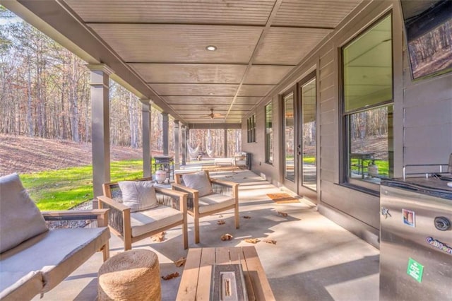 view of patio with an outdoor living space